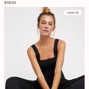 Free people black jumpsuit in excellent condition